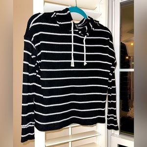 Black and white, long sleeve hoodie